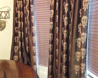 4 Beautiful Brown and Gold Window Panels