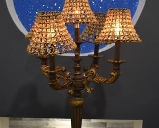 Bohemian Candelabra Lamp with Crystal Bead Shades