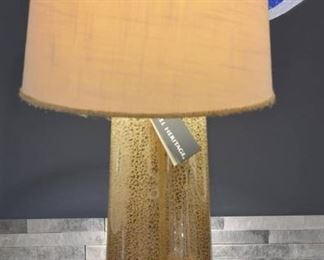 Drexel Heritage Metallic Gold On Clear Table Lamp with Shade