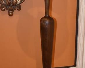 Floor Lamp with Turned Leg and Base with Paisley Shade
