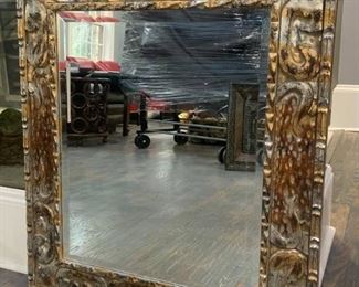 Gold and Silver Tone Beveled Wall Mirror