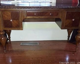 Gorgeous Writing Desk with Spindle Legs and Wood Knobs