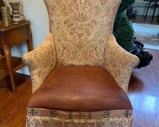 Italian Regency Wing Back Living Room Desk Arm Chair