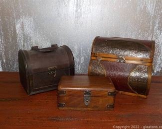 Lot of 3 Mixed Media Storage Boxes