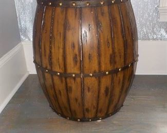 Rustic Barrel Style Storage Unit or Utility Table