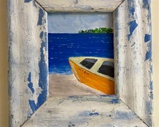 Sweet boat beach painting 