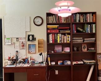 Book shelf, books, lamps