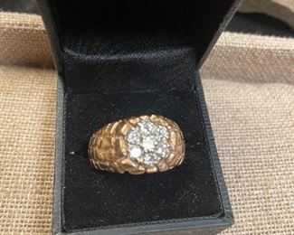 mens heavy 14k gold w/ diamonds ring- $899