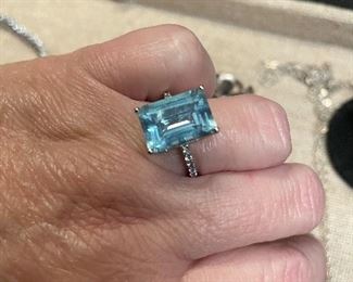 925 ring size 7.5  big beautiful stone- don't be shy with this one=very pretty $29  has some stones on the sides too small ones