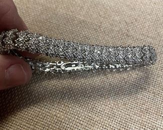 fabulous sterling bracelet w/ stones- either cz or maybe diamonds - not sure yet- but its sterling well made heavy piece-$65