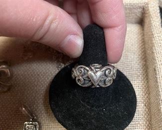925 ring heart motif size 7.5-7.75  $24