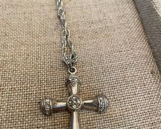 925 heavy chain and 925 cross w/ cz- also very good weight - $49  