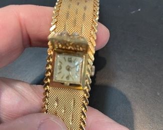 closer look at vintage diamond watch bracelet 18k 65.2 gr. $3750