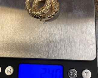 10k gold hoops $75
