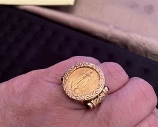 liberty gold coin ring $595 
