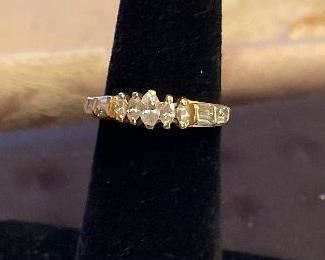 14k yellow gold w/ diamonds  size 5 $375