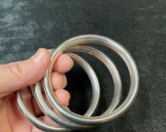 3 med sized sterling bangle bracelets- all the same-$24 each -better deal if you take all 