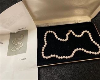 real deal - have pearls w/ appraisal for $1300 from san antonio jewelers -selling for $395 -  i took them in personally and they verified they had done the appraisal on this pair - so good deal 