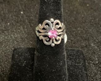 james avery sterling ring w/ sapphire- 