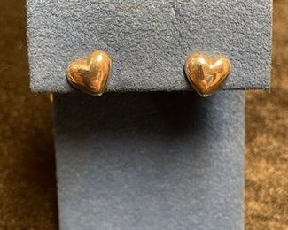 tiffany sterling heart studs $59