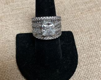 sterling over the top bling rings  