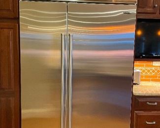 Sub Zero 48" Classic side-by-side refrigerator/ freezer. 7' tall.  2017. model: BI-48SID/S/PH. serial number: F4278170