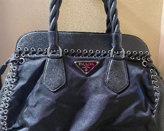 Prada black leather purse