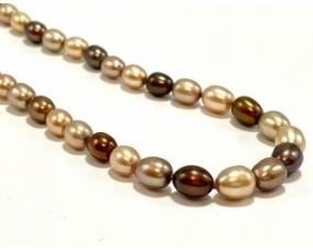 Honora 16 Inch Tri-color Oval Freshwater Pearl Necklace With Sterling Silver Clasp Lot # 10