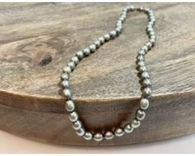 Lot # 44 Honora Grey Oval  Freshwater Pearl Necklace W/925 Sterling Silver Clasp. 