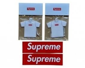 Lot # 64                                                                                               New! Supreme Kuumba Tee Air Fresheners (2) In Original Packaging & Supreme Stickers