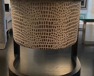 Wendell Chair in Ebonized Walnut by Kravet. Upholstered in Kravet Velvet Faux Croc Skin - 2 Available. Each Measures 28.5" W x 29" D with 18" Seat Height. Photo 2 of 5.