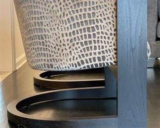 Wendell Chair in Ebonized Walnut by Kravet. Upholstered in Kravet Velvet Faux Croc Skin - 2 Available. Each Measures 28.5" W x 29" D with 18" Seat Height. Photo 3 of 5.