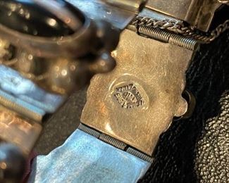 Vintage Sterling Silver and Onyx Bracelet. Photo 2 of 2.