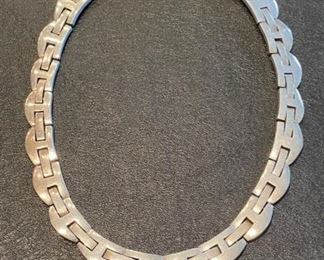 Chunky "Hardware" Style Vintage Sterling Necklace.