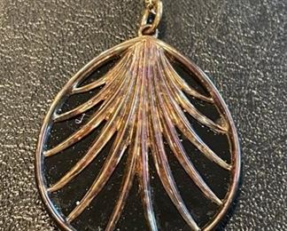 Vintage Tiffany Onyx & Sterling Silver Pendant Necklace. Photo 2 of 3.