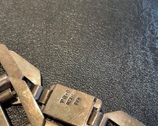 Vintage Open Field Geometric Sterling Silver Bracelet. Photo 2 of 2.