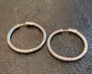Silver Hoop Earrings.