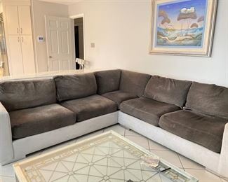Kravet L-Shaped Jazz Two-Piece Sectional Sofa. Measures 102" x 102" x 31" D. Photo 1 of 4.