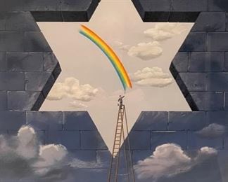 "Proclamation of Value," Rafal Olbinski Lithograph 332/350. Signed by Artist. Includes Certificate of Authenticity. Signed by Artist. Measures 24" x 34.5". Photo 2 of 4.