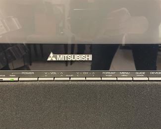 Mitsubishi 56" DLP Flat Screen Tube TV. Shown on Media Console. Console Measures 67" W x 20" D x 22.5". Photo 2 of 3.