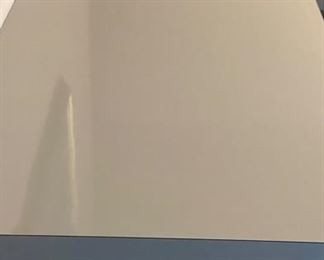 1970s Custom-Built Light Grey Lacquered 8-Drawer Chest of Drawers with Mirrored Base. Measures 60" W x 20" D x 36" H. Photo 3 of 4.