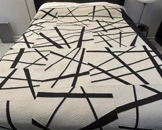 1970s Black Queen-Size Platform Bed. Headboard Measures 40" H. Photo 1 of 3.