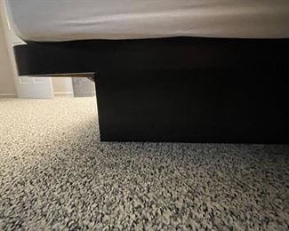 1970s Black Queen-Size Platform Bed. Headboard Measures 40" H. Photo 2 of 3.