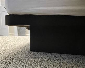 1970s Black Queen-Size Platform Bed. Headboard Measures 40" H. Photo 3 of 3.