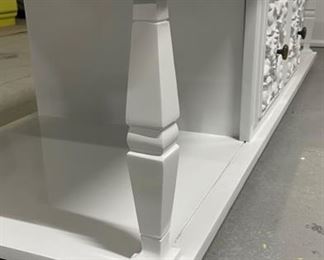 Vintage Lacquered Cocktail Table with Decorative Molding Inset with Glass Insert. Measures 60" W x 22" D x 15.5" H. Photo 3 of 3.