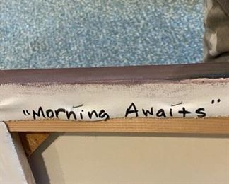 "Morning Awaits," Jean Richardson. Oil on Canvas. Measures approximately 36" x 20". Photo 1 of 2.