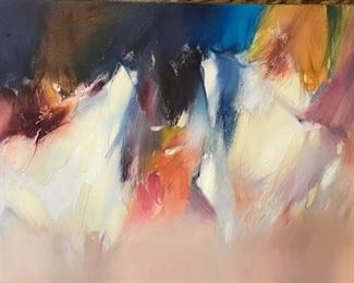 "Morning Awaits," Jean Richardson. Oil on Canvas. Measures approximately 36" x 20". Photo 1 of 2.