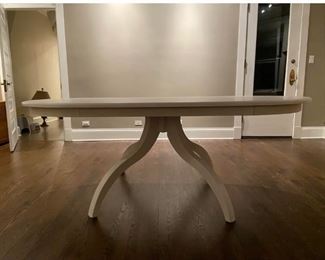 Brand New Custom Bleached Solid Ash Pedestal Dining Table. Measures 84" x 42" D x 30" H. Photo 1 of 2.
