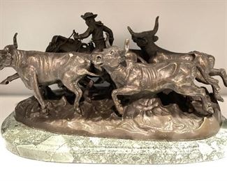 LARGE Remington-Style Bronze, Stampede.