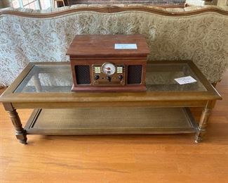 Glass top coffee table